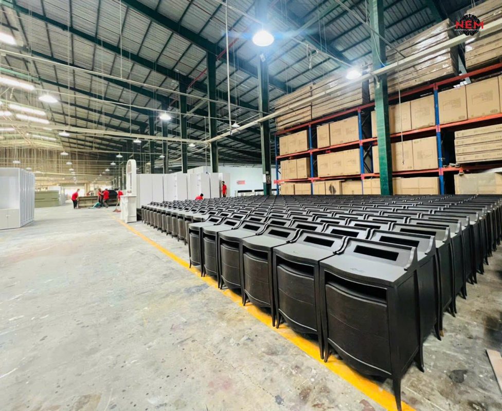 CNC furniture production process in Vietnam factory