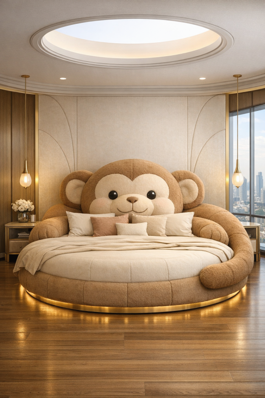 Monkey inspired playful luxury bed